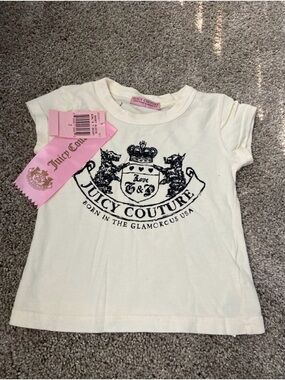 Vintage VTG Juicy Couture  Baby/toddler SZ 3 T-Shirt  Ivory Color NWT